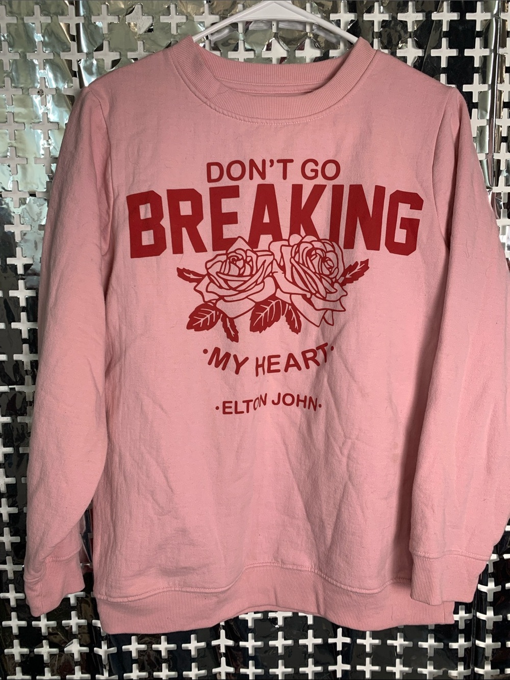 Elton Pink Graphic Crewneck Sweatshirt - Elton John